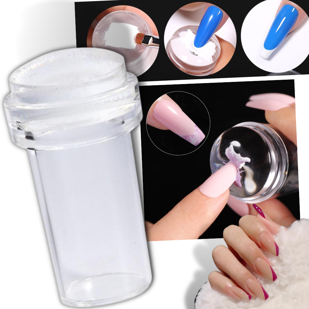 Kit d'estampage en silicone pour nail art avec grattoir - Ozerty