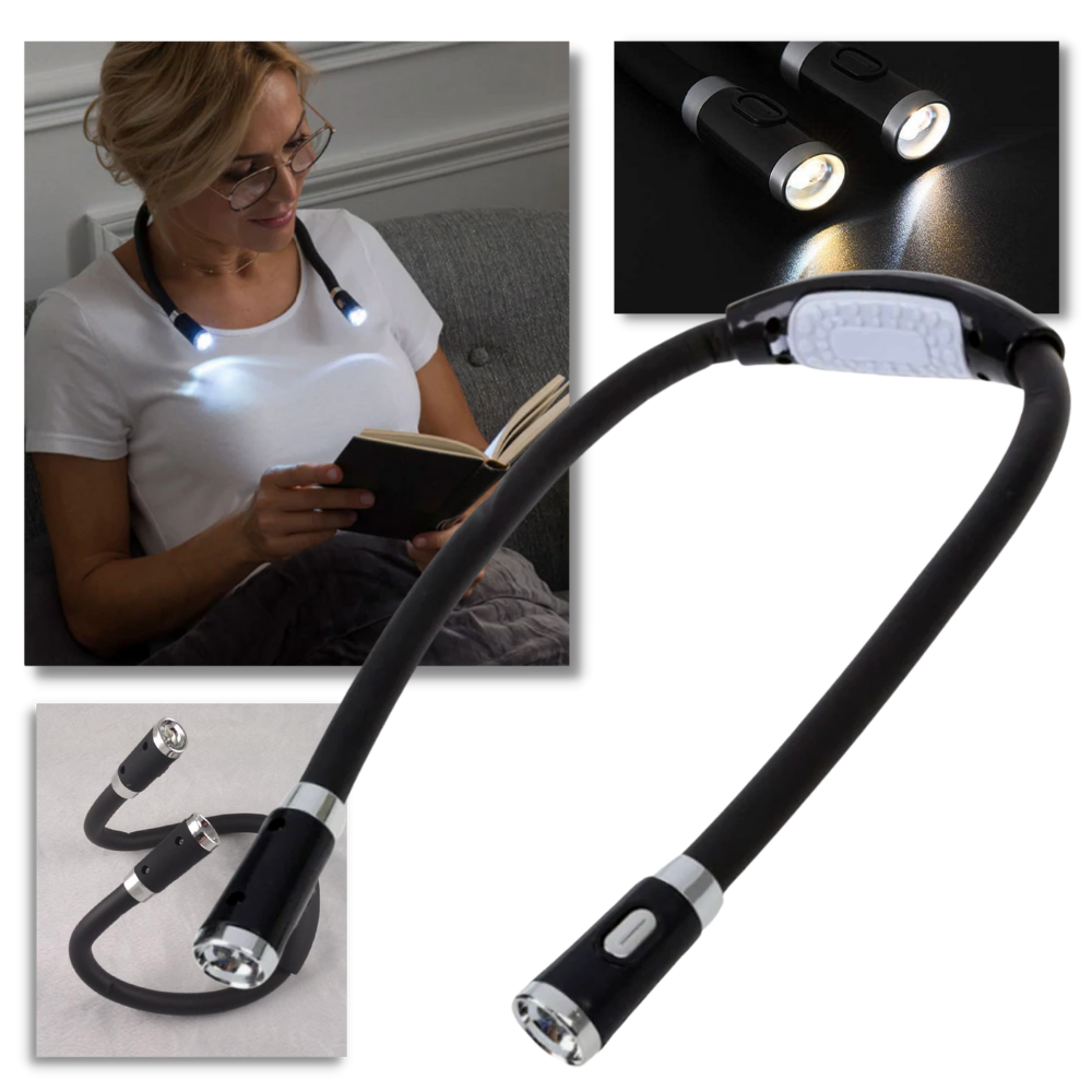 Lampe de lecture LED pour le cou - Ozerty