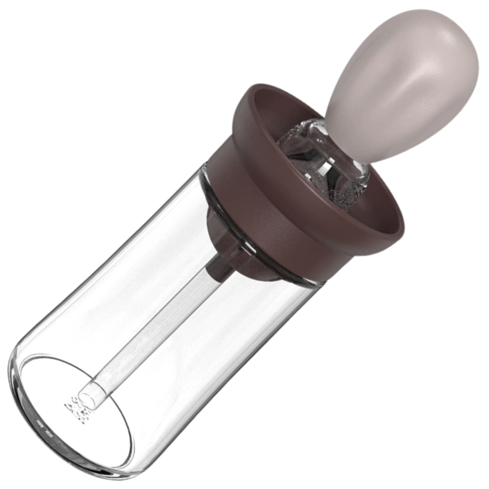 Bouteille d'huile en verre avec pinceau -Marron/ - Ozerty