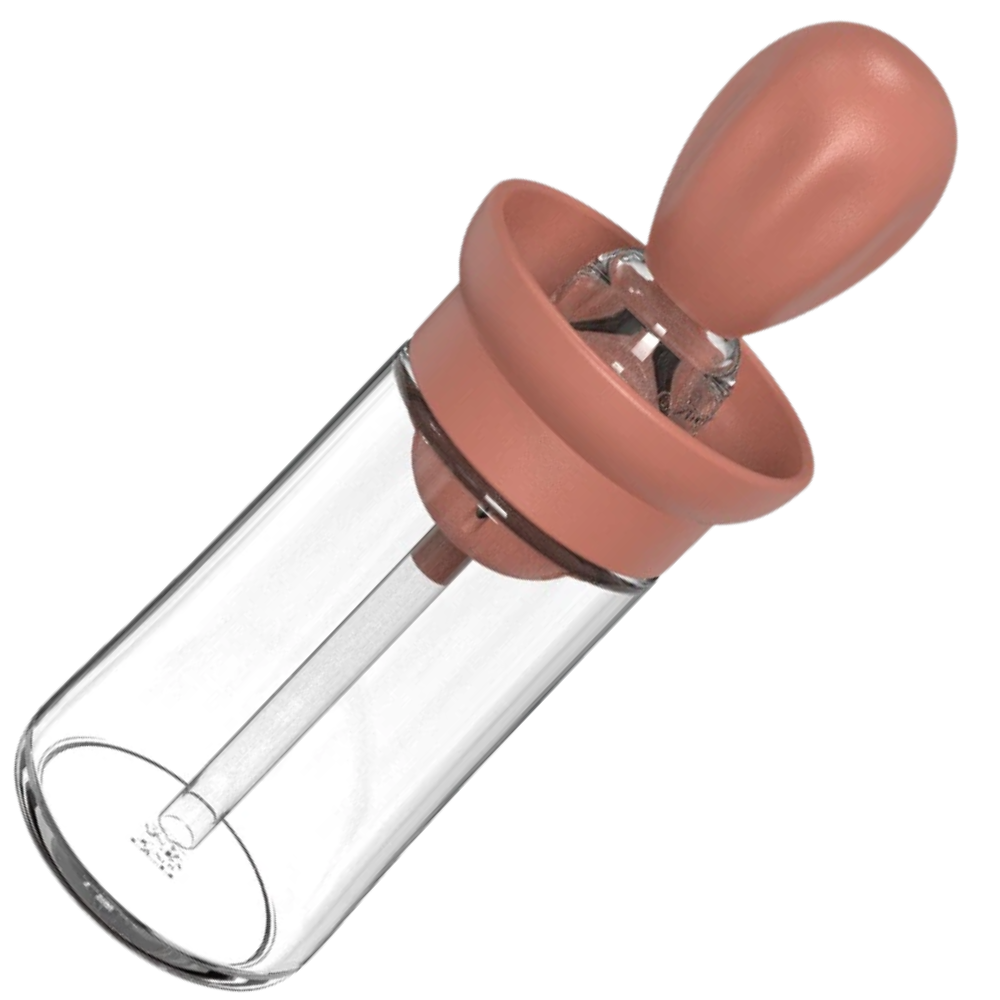 Bouteille d'huile en verre avec pinceau -Rouge/ - Ozerty