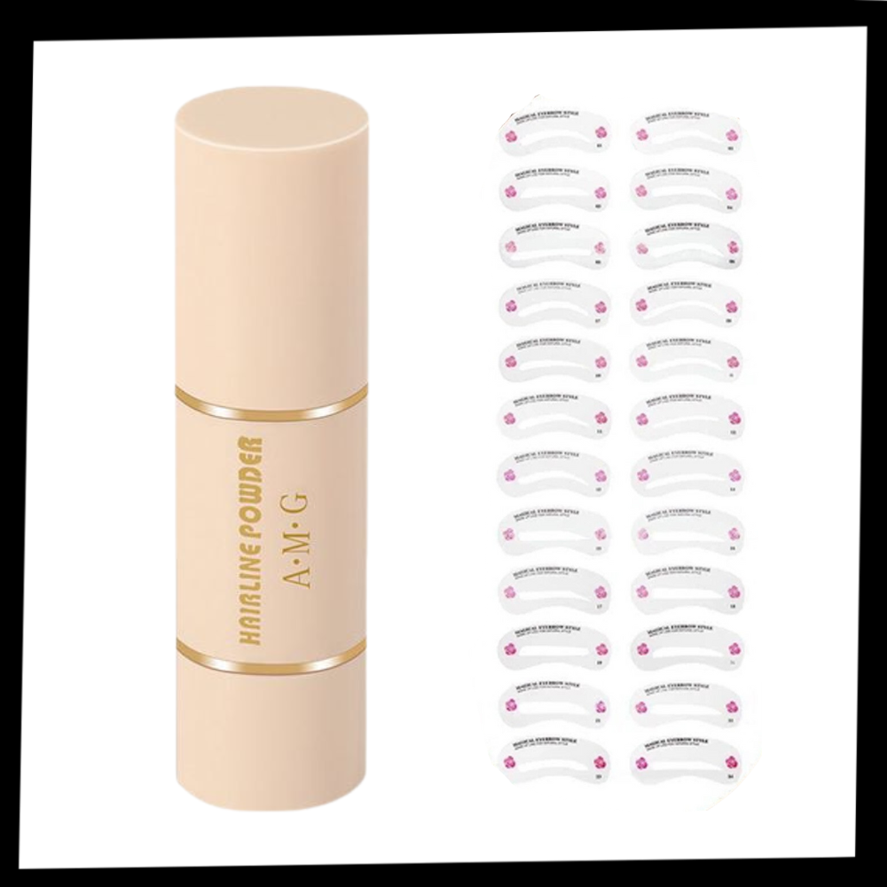 Kit de marqueurs et de pochoirs à sourcils - Ozerty