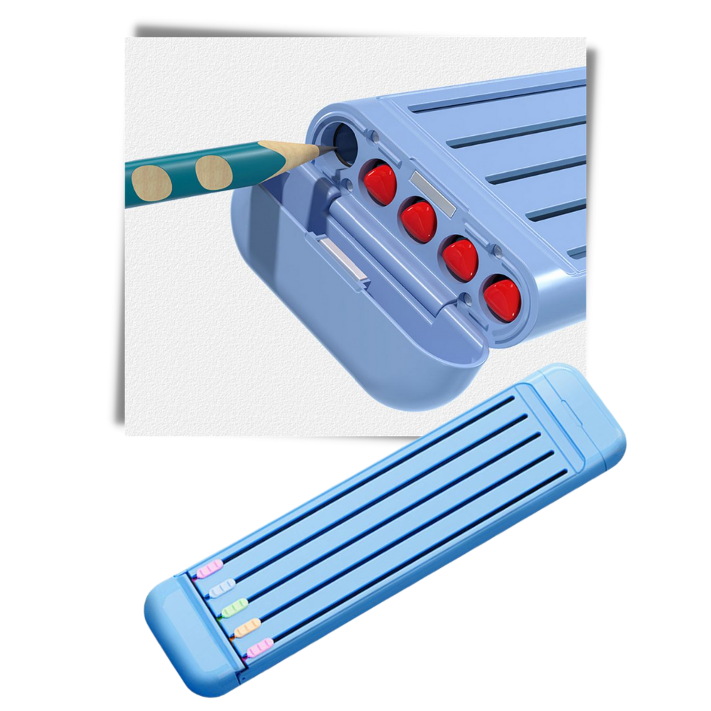 Trousse à crayons rigide avec crayons et règle - Ozerty