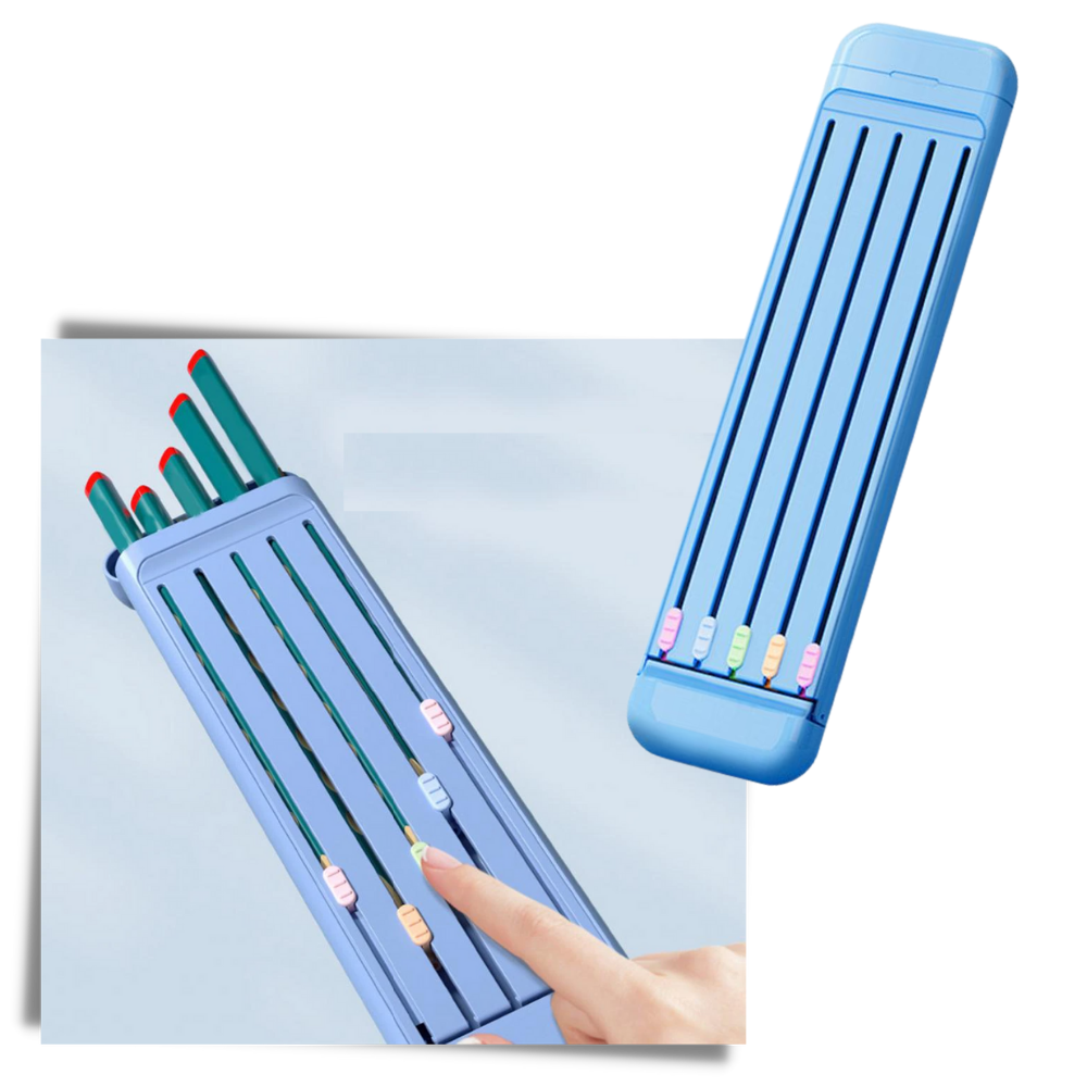 Trousse à crayons rigide avec crayons et règle - Ozerty
