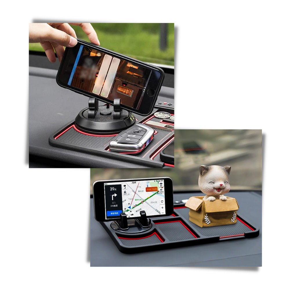 Tapis antidérapant et support de téléphone pour voiture - Ozerty
