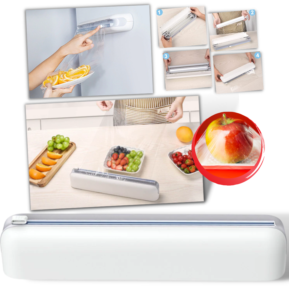 Distributeur Et Coupeur 2 En 1 Pour Film Alimentaire Et Aluminium - En Bois De Bambou, Taille 35,2x7x21cm