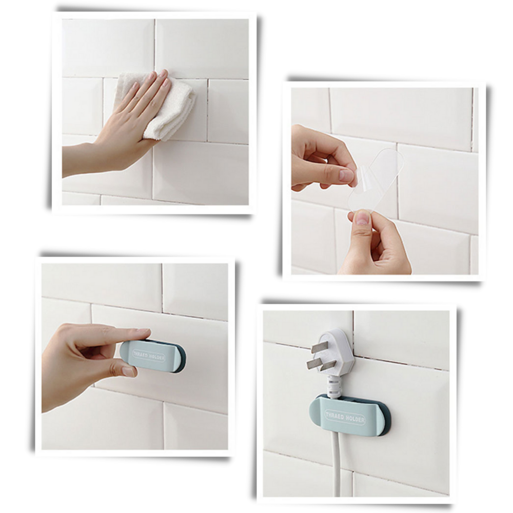 Lot de 4 pinces adhésives de serrage de câble - Ozerty