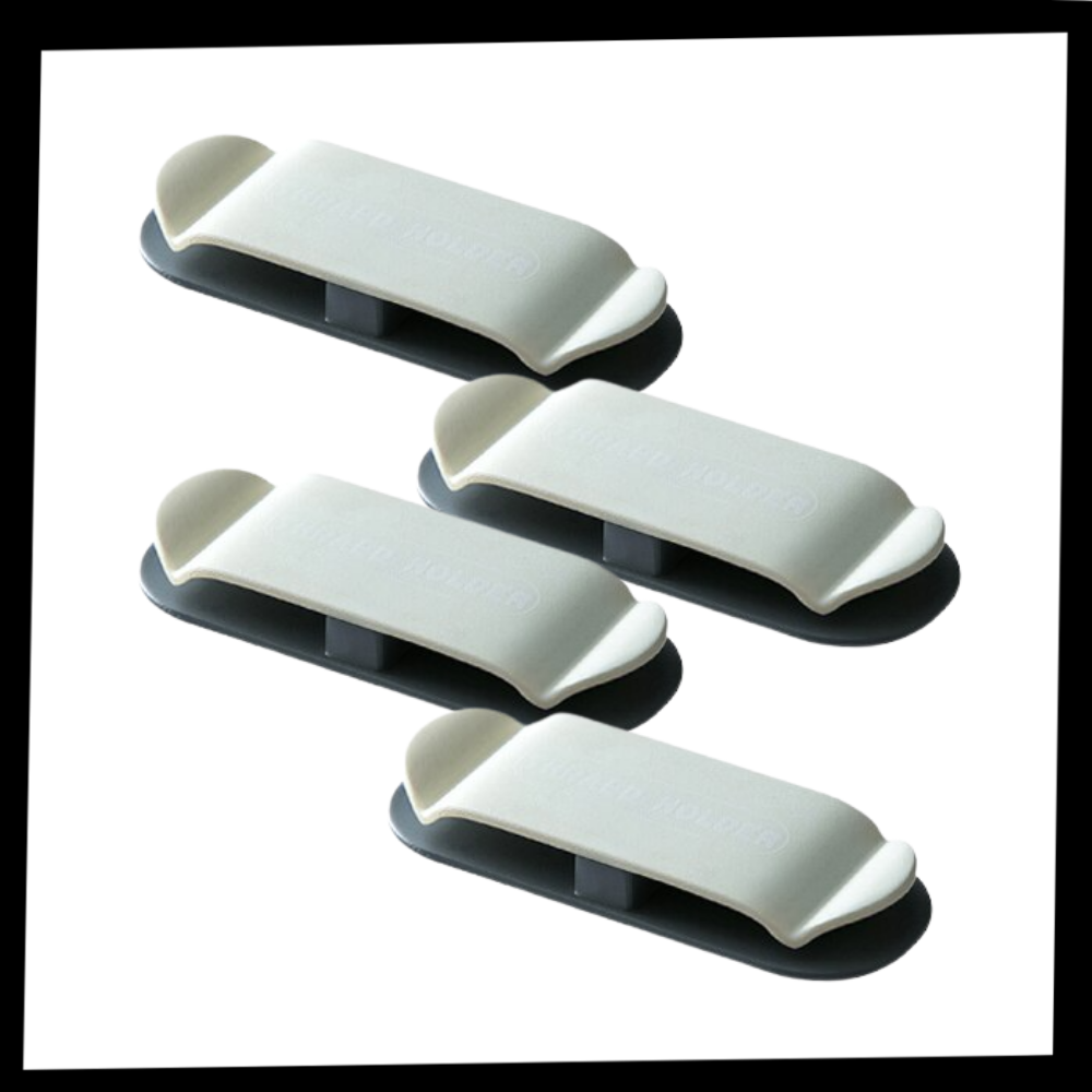 Lot de 4 pinces adhésives de serrage de câble - Ozerty