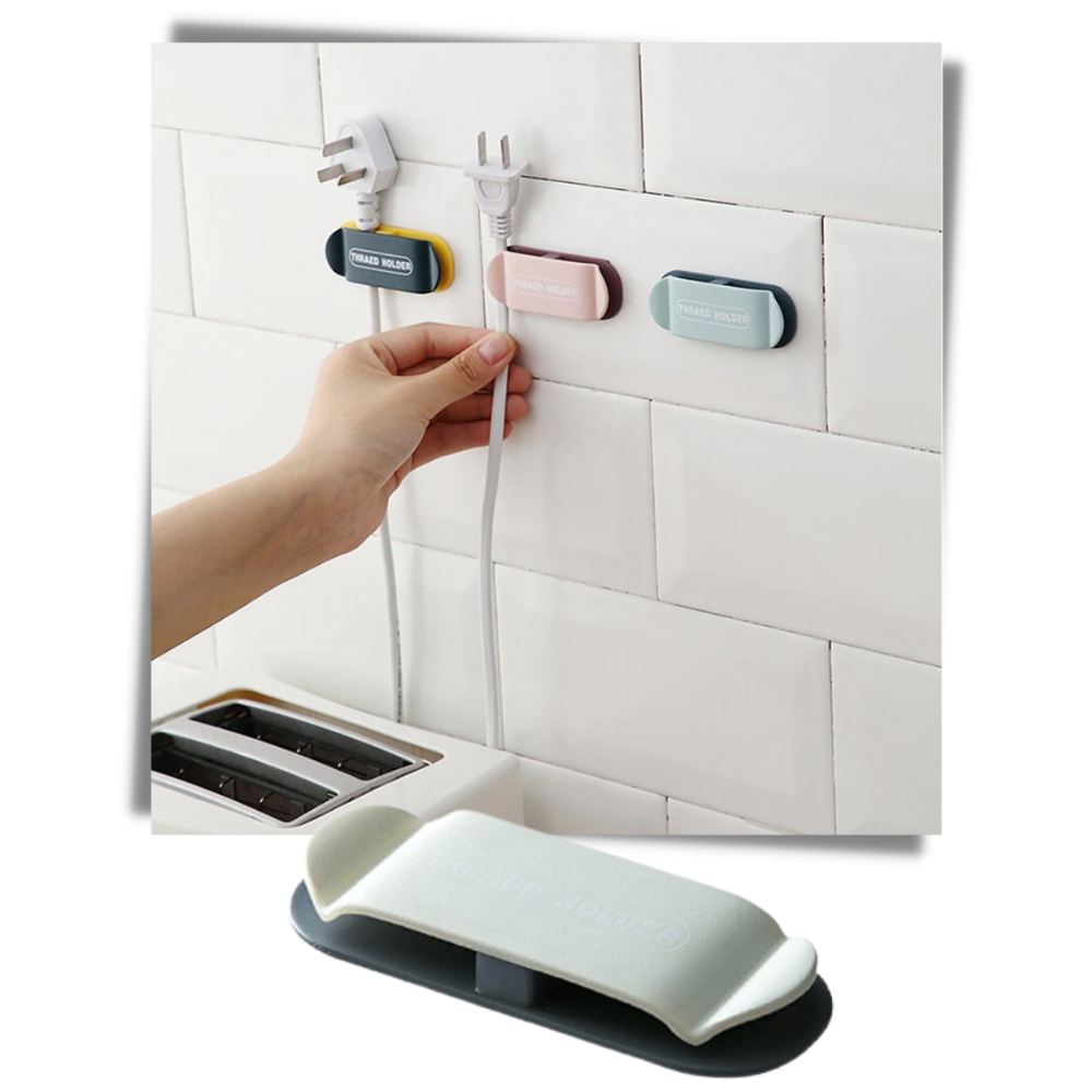 Lot de 4 pinces adhésives de serrage de câble - Ozerty