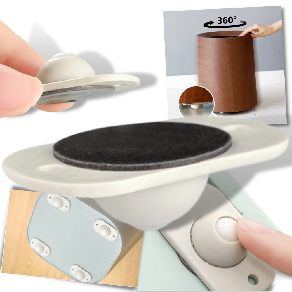 Roue de meuble pivotante adhésive - Ozerty