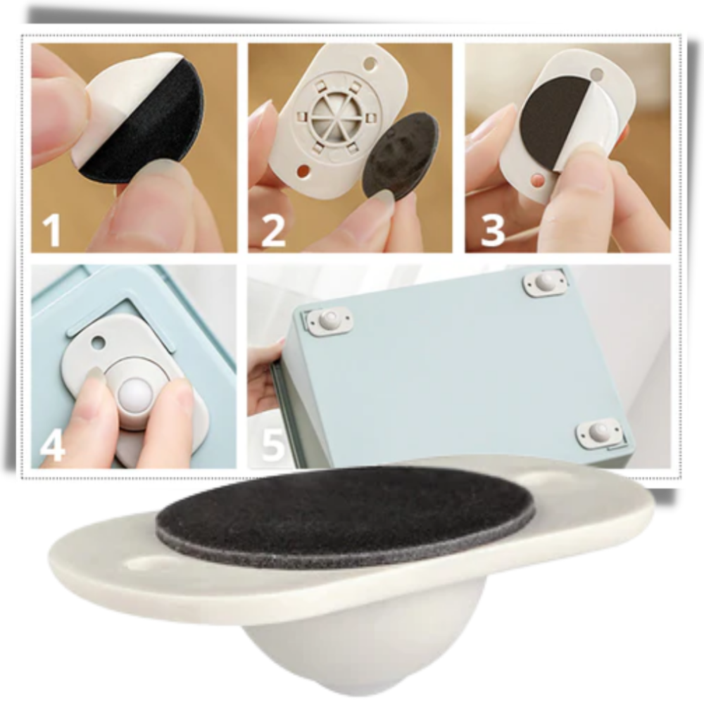 Roue de meuble pivotante adhésive - Ozerty