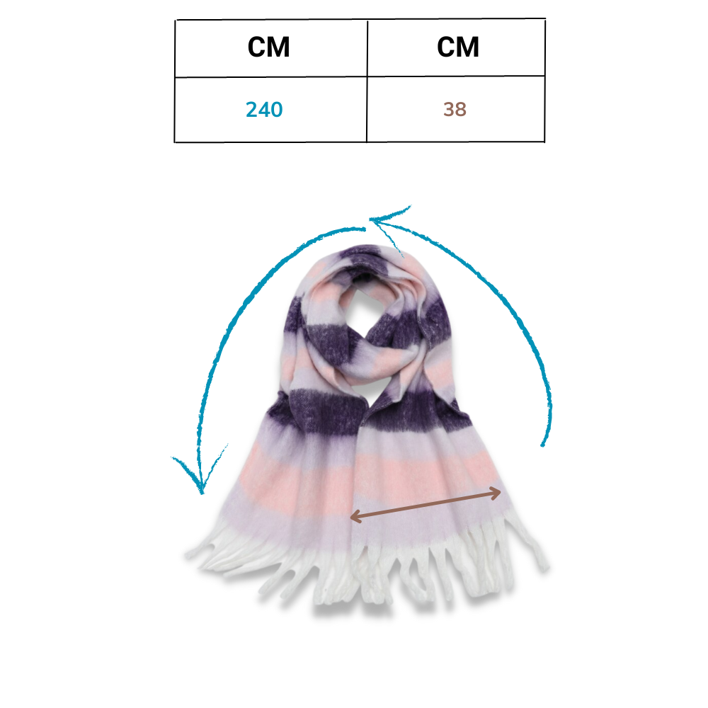 Écharpe d'hiver à carreaux pour femmes - Ozerty