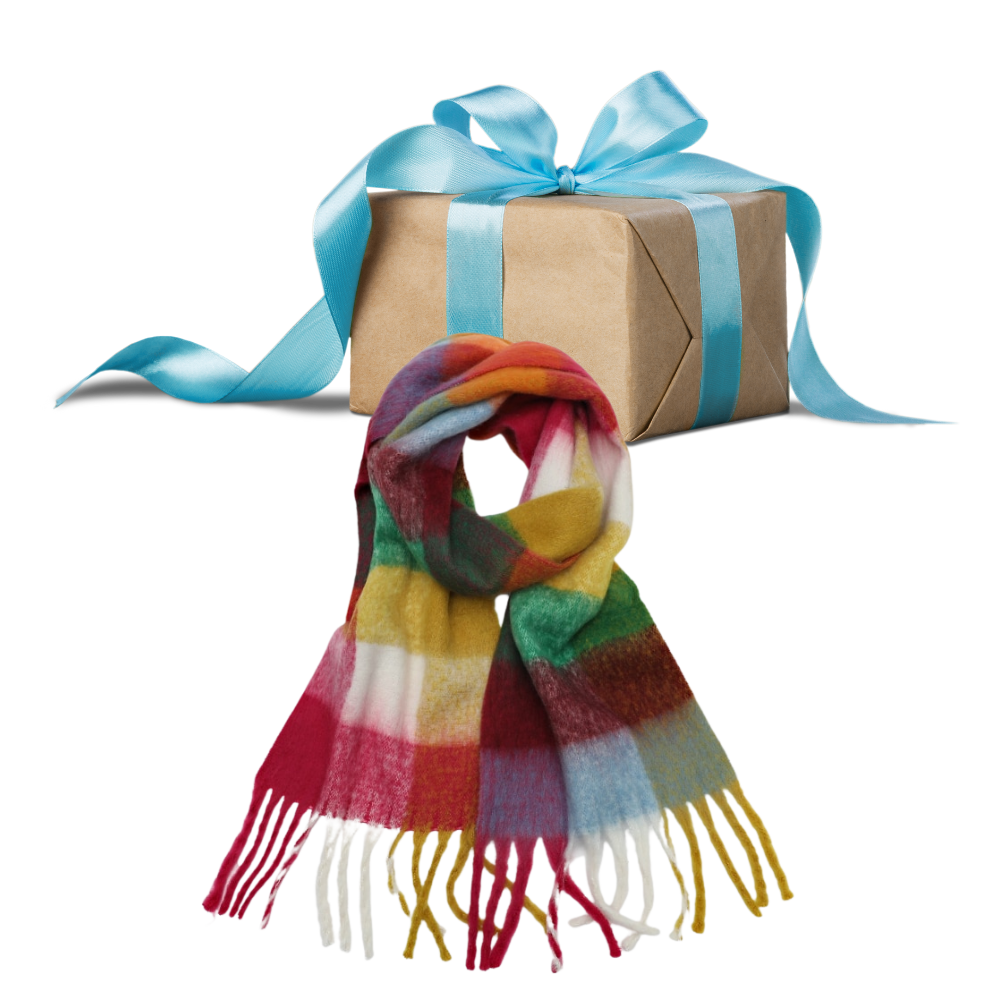 Écharpe d'hiver à carreaux pour femmes - Ozerty