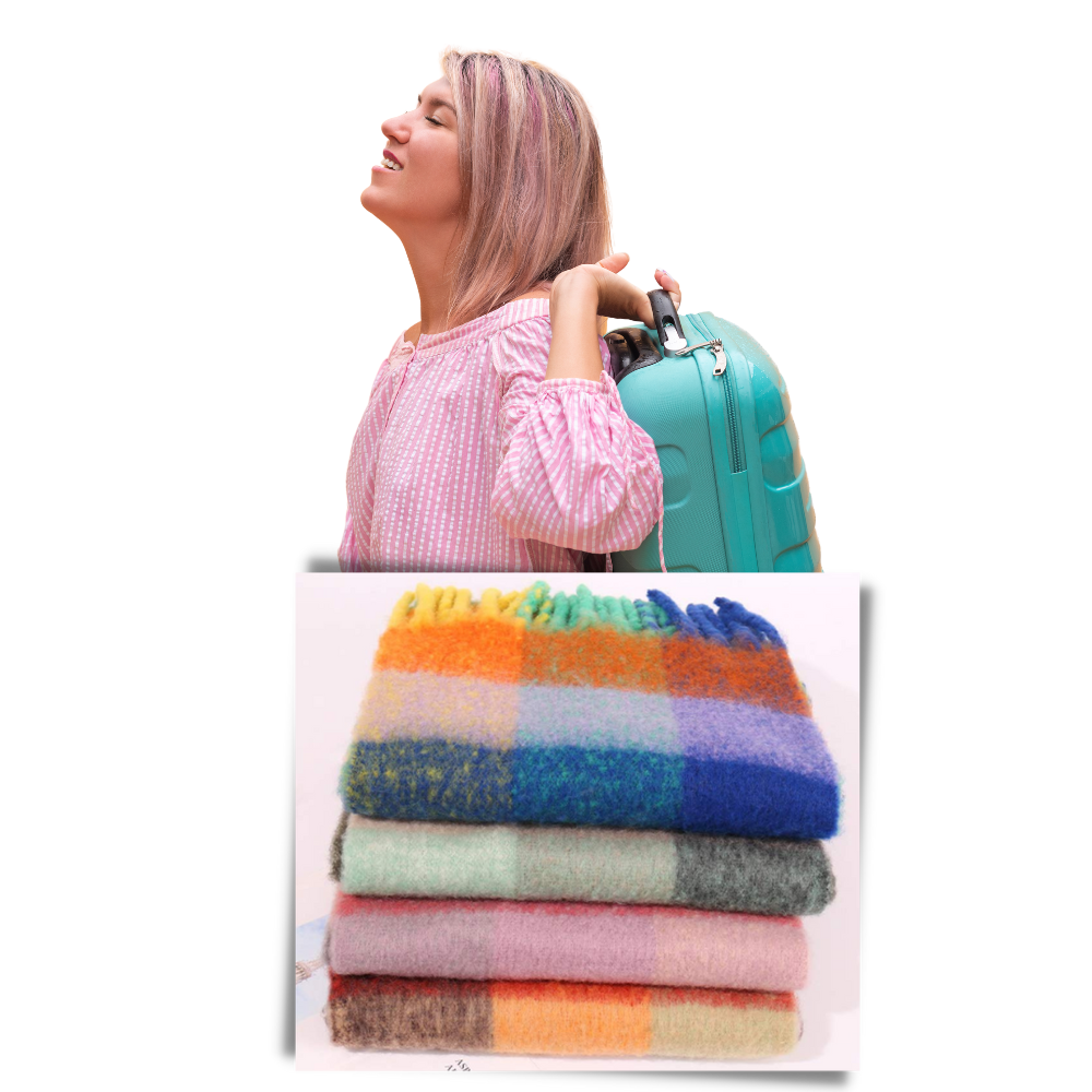 Écharpe d'hiver à carreaux pour femmes - Ozerty