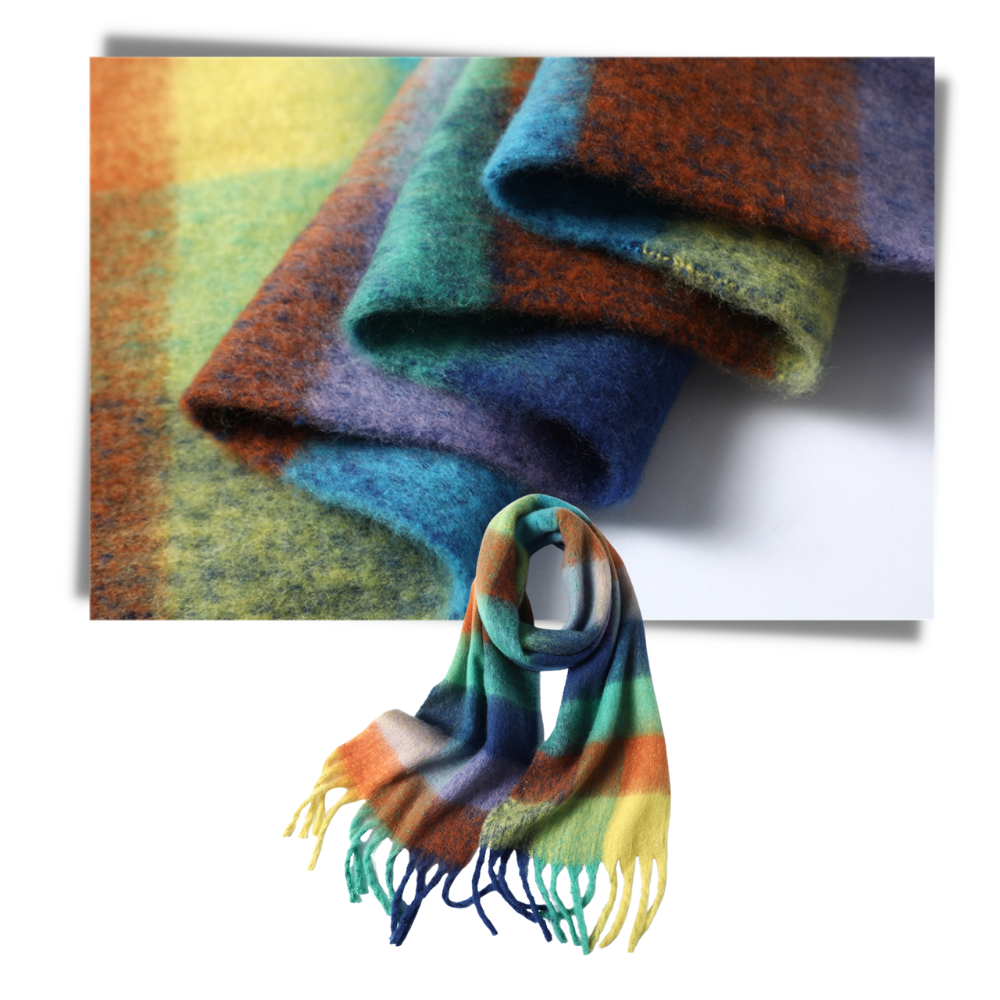 Écharpe d'hiver à carreaux pour femmes - Ozerty