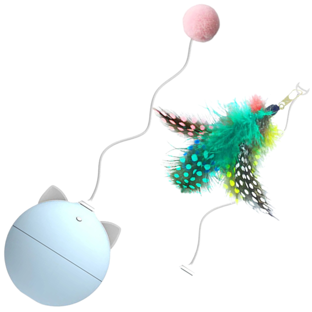 Balle -Jouet pour chat avec fonction d'auto-roulement -Bleu/ - Ozerty