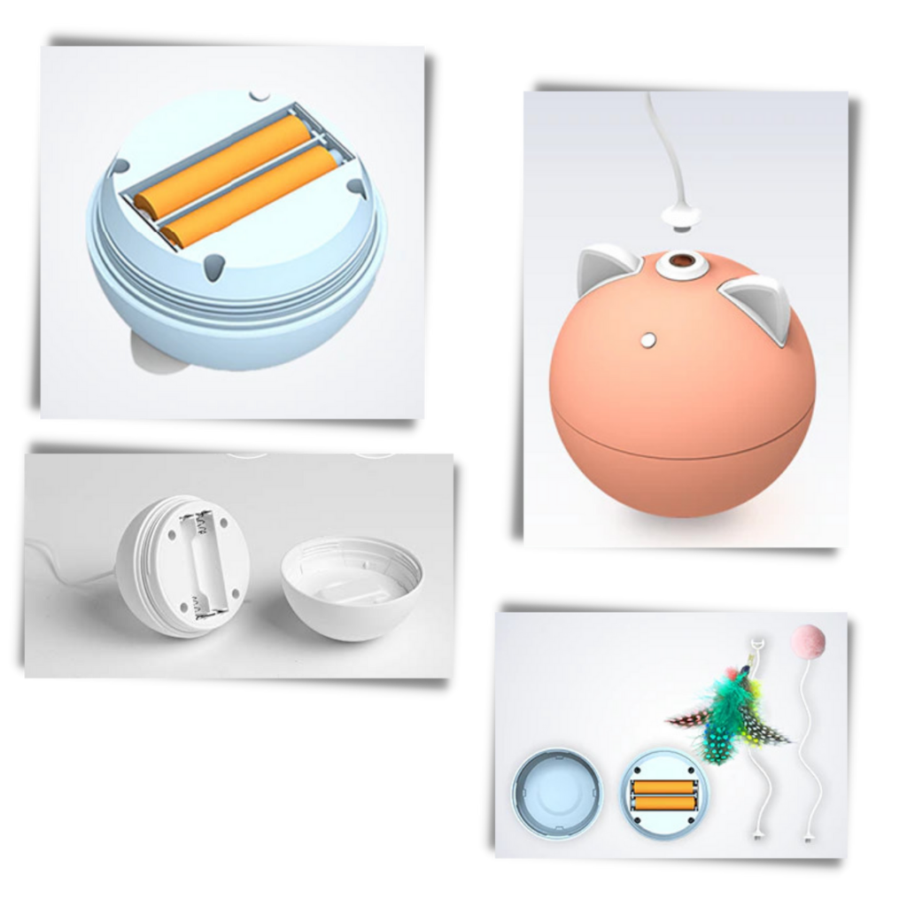 Balle -Jouet pour chat avec fonction d'auto-roulement - Ozerty