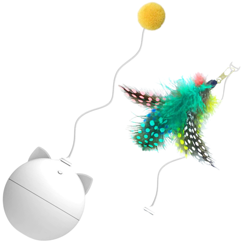 Balle -Jouet pour chat avec fonction d'auto-roulement -Blanc/   - Ozerty
