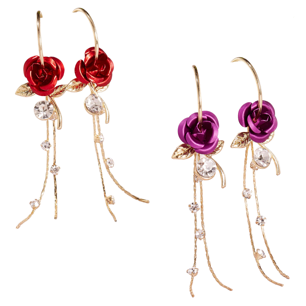 Boucles d'oreilles à glands en forme de roses - Ozerty