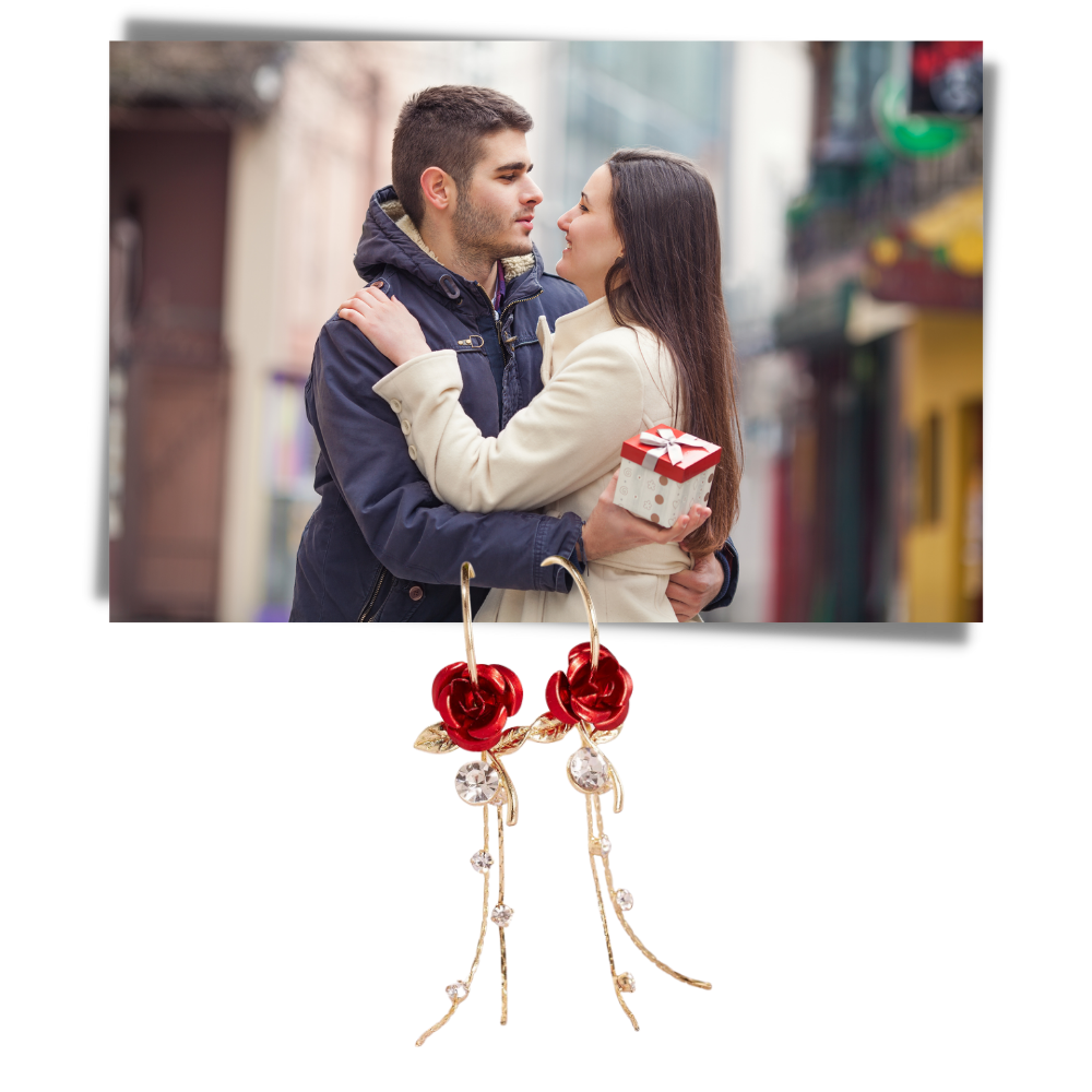 Boucles d'oreilles à glands en forme de roses - Ozerty