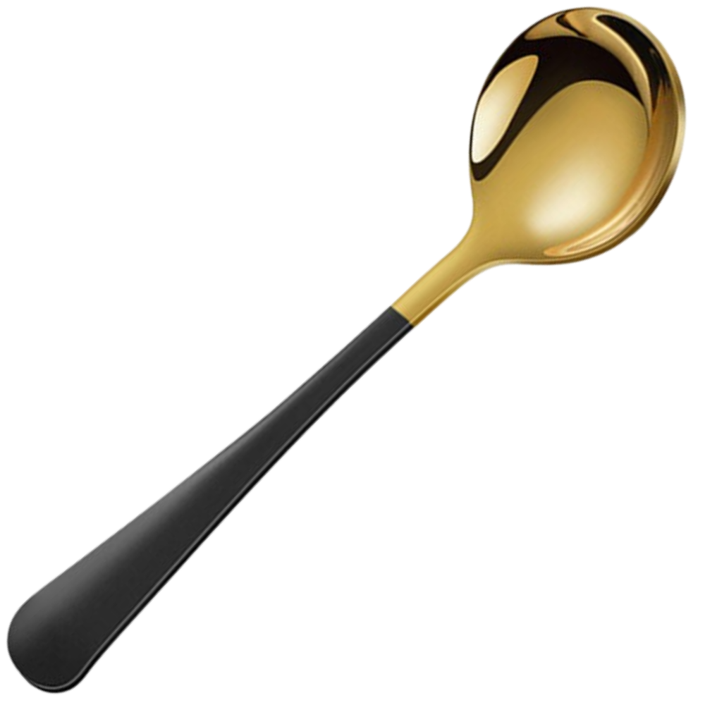 Lot de 2 cuillères en acier inoxydable -Noir doré/ - Ozerty