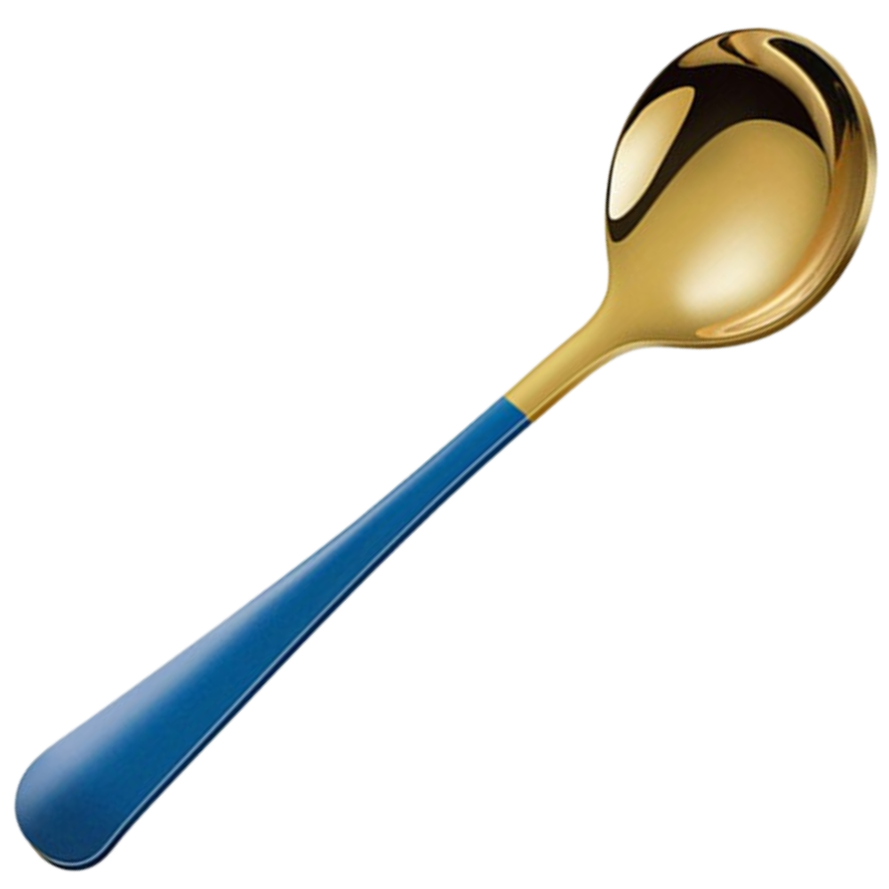 Lot de 2 cuillères en acier inoxydable -Bleu doré/ - Ozerty
