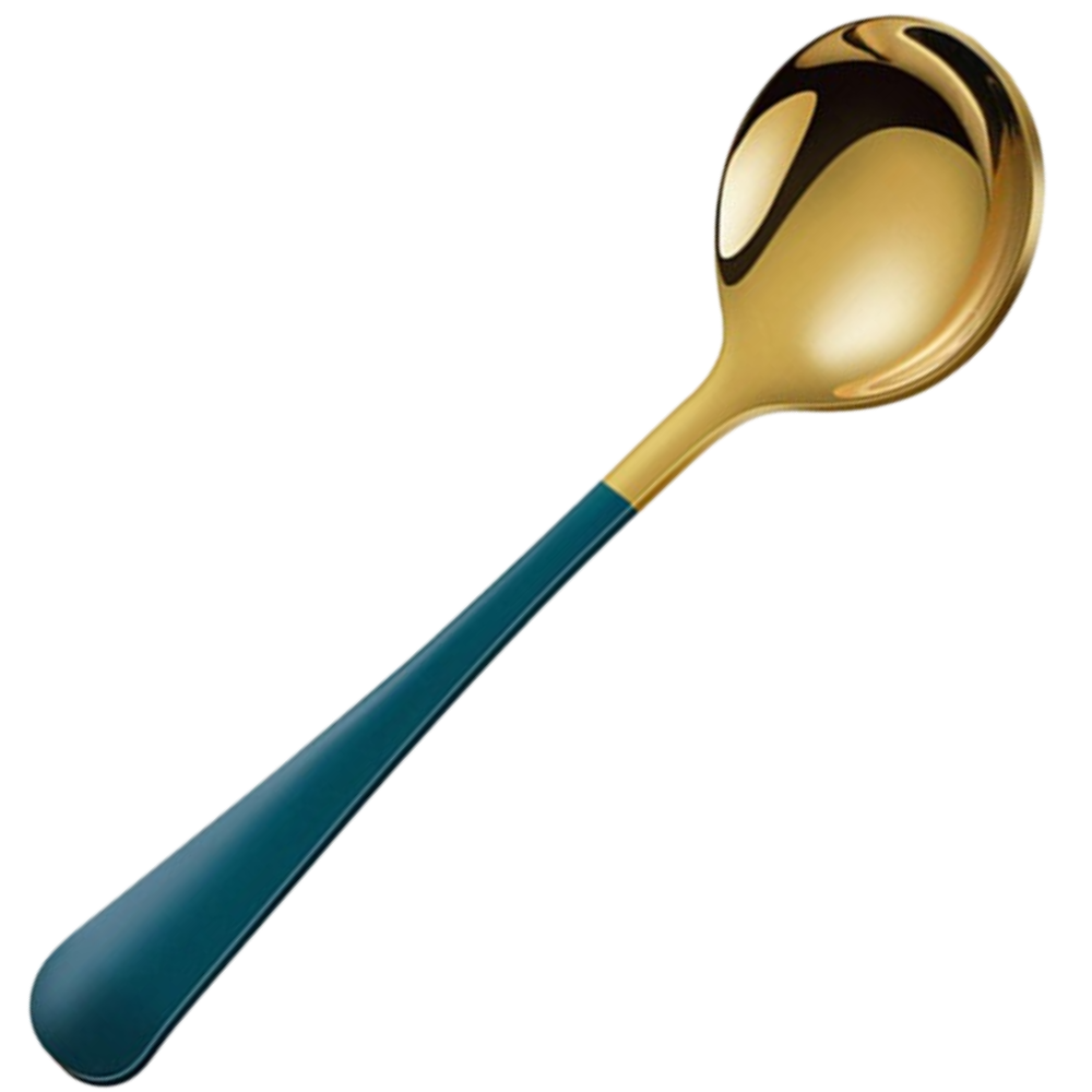 Lot de 2 cuillères en acier inoxydable -Vert doré/ - Ozerty