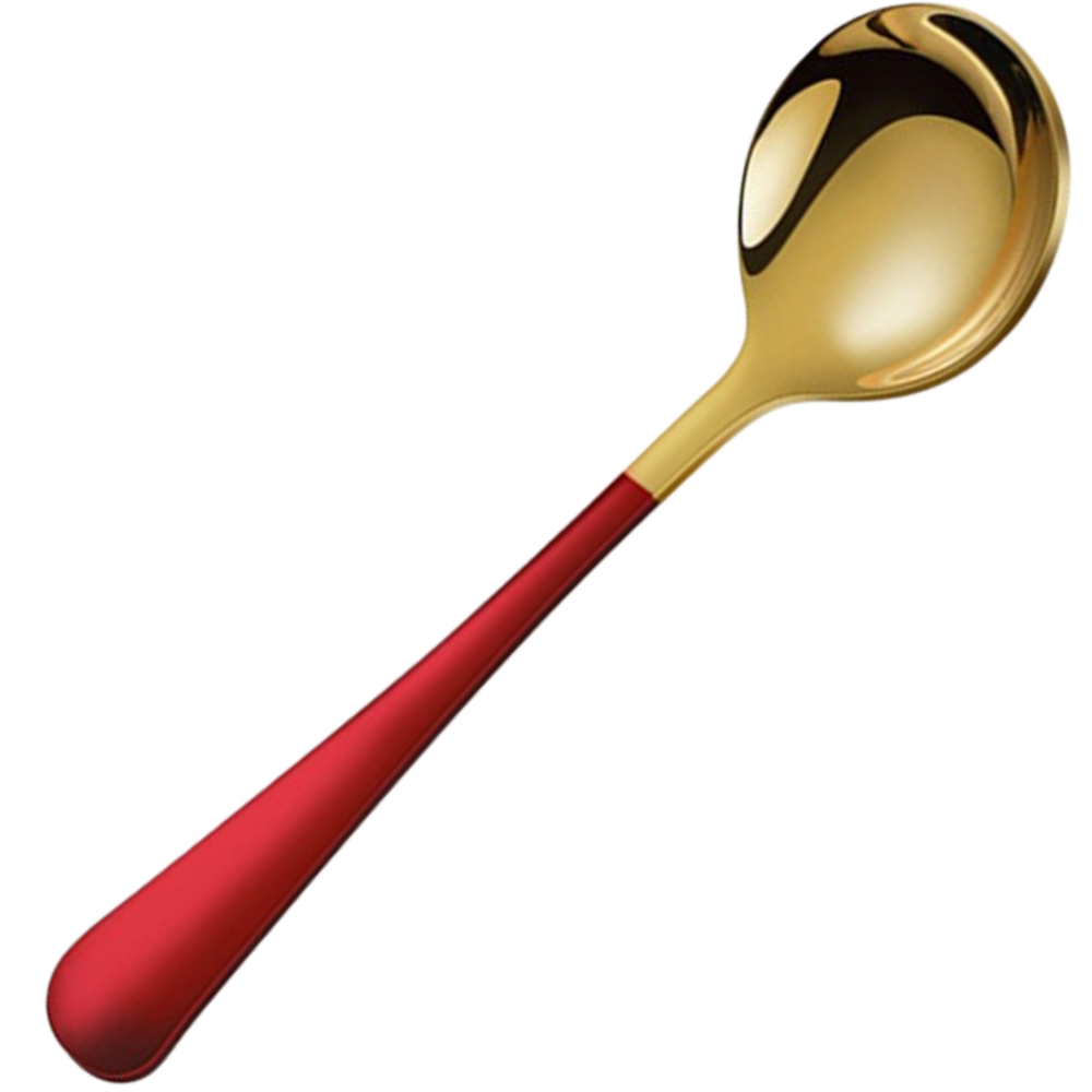 Lot de 2 cuillères en acier inoxydable -Rouge doré/ - Ozerty