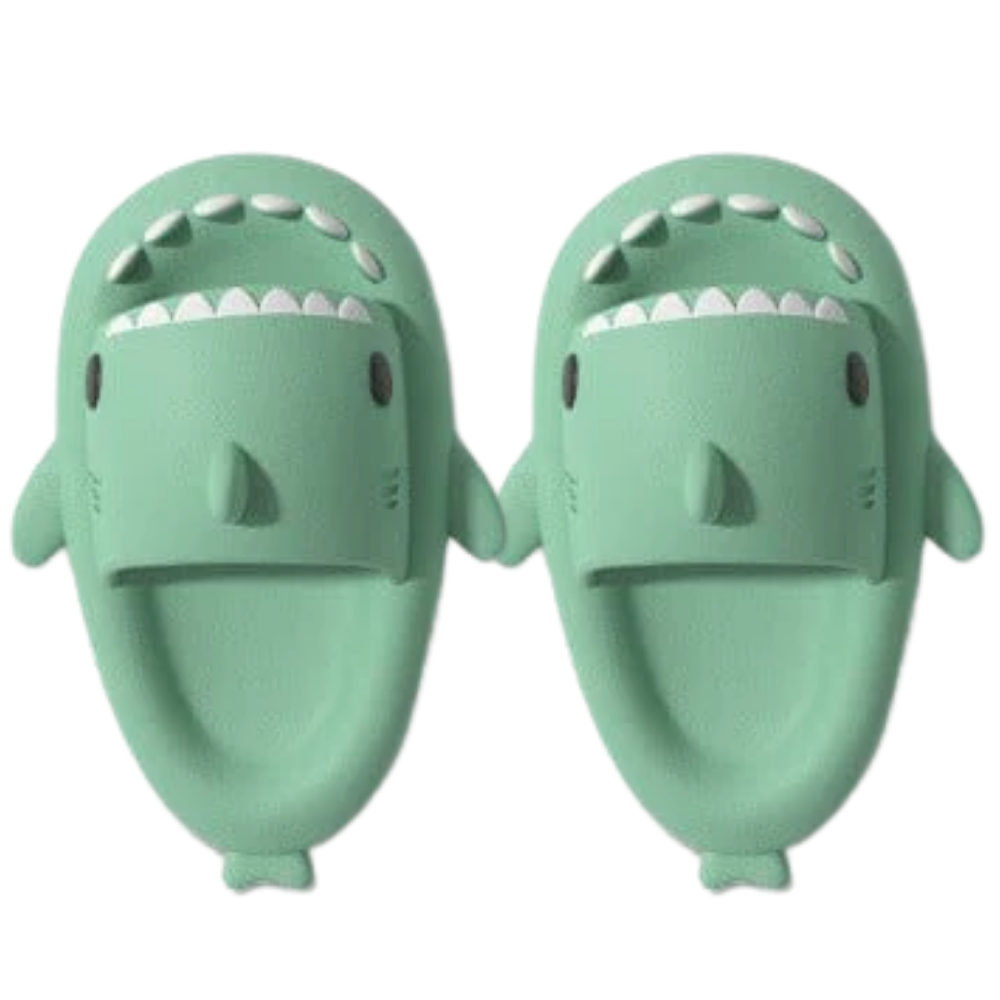 Chaussons de plage en forme de requin -Vert foncé/44-45 - Ozerty