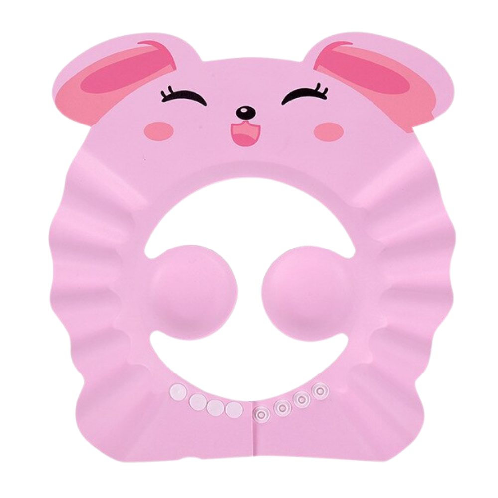 Bonnet de douche et protège-oreilles pour enfants -Rose/Lapin - Ozerty