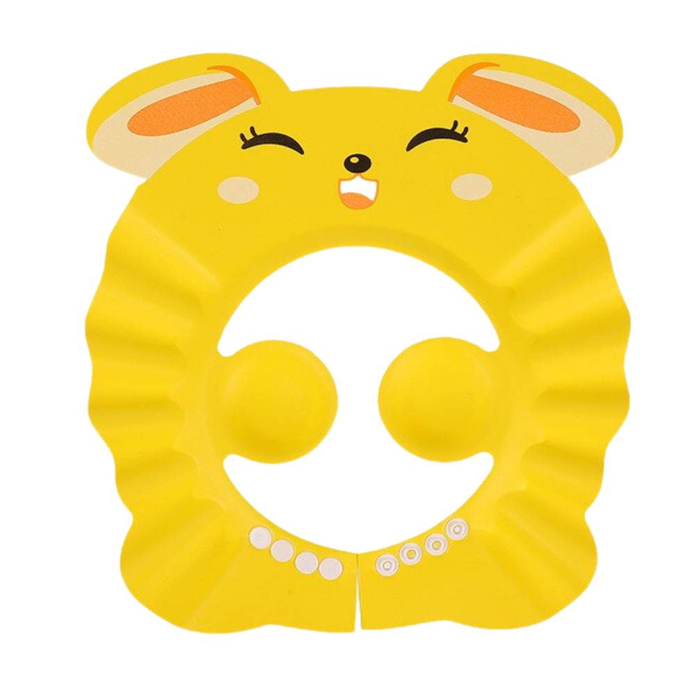 Bonnet de douche et protège-oreilles pour enfants -Jaune/Lapin - Ozerty