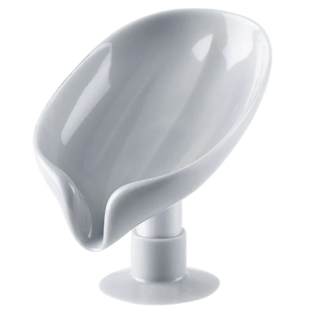 Porte-savon en forme de feuille avec égouttoir -Gris/ - Ozerty