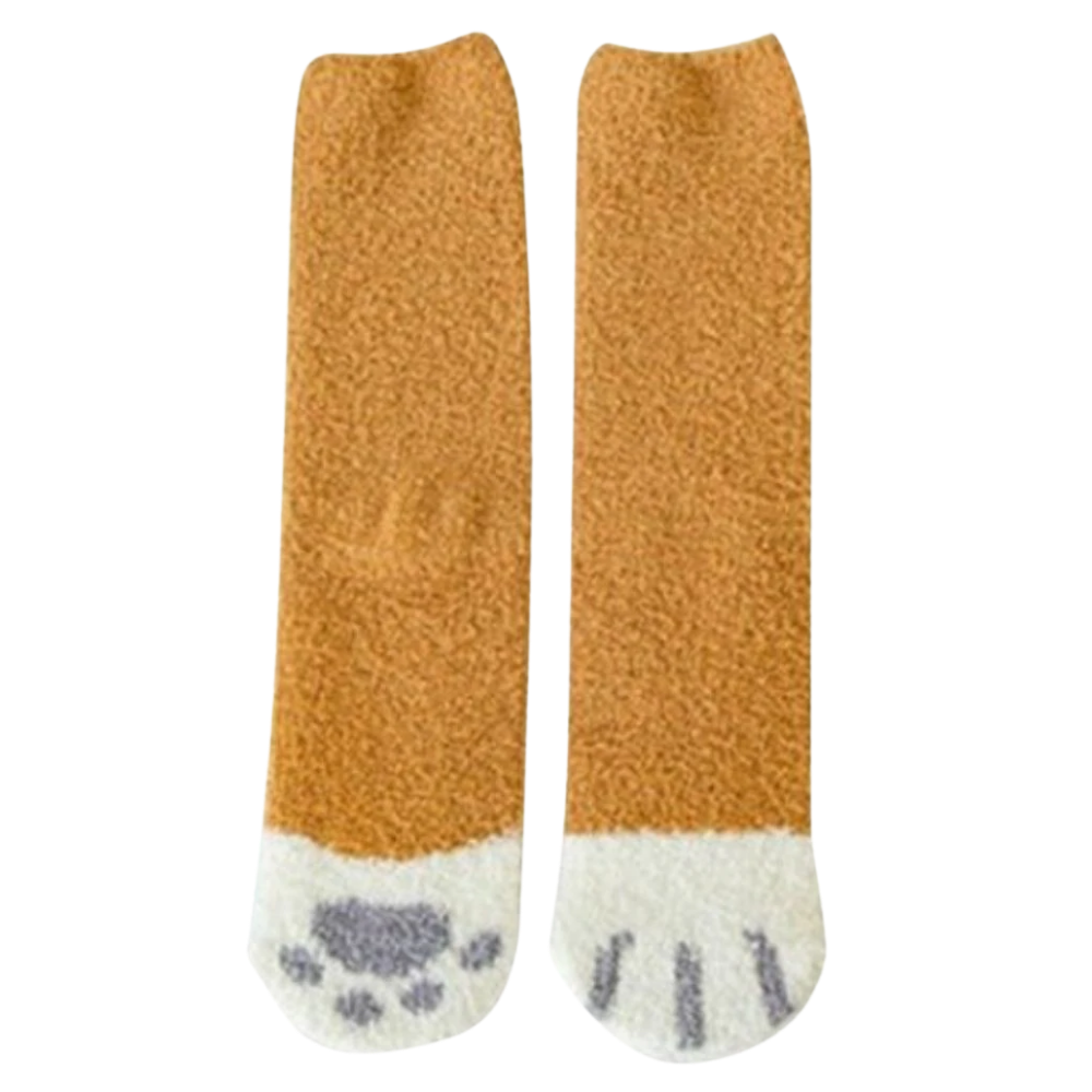 Winter cat paw socks