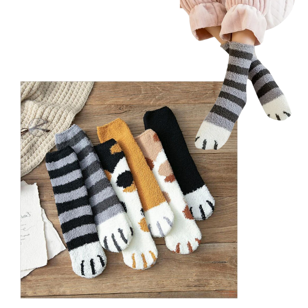 Chaussettes d'hiver en pattes de chat - Ozerty