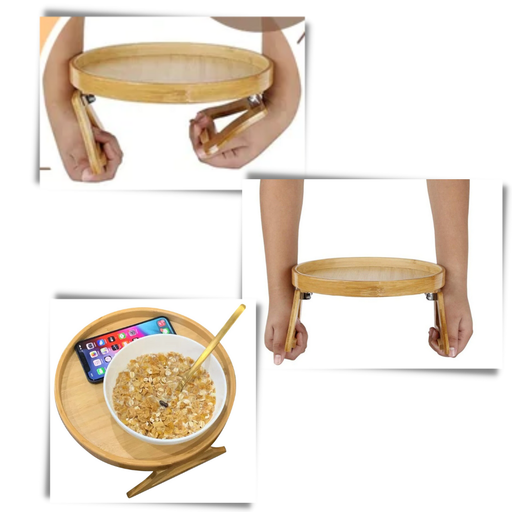 Table d'accoudoir en bois pliable - Ozerty