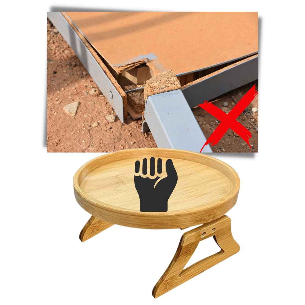 Table d'accoudoir en bois pliable - Ozerty