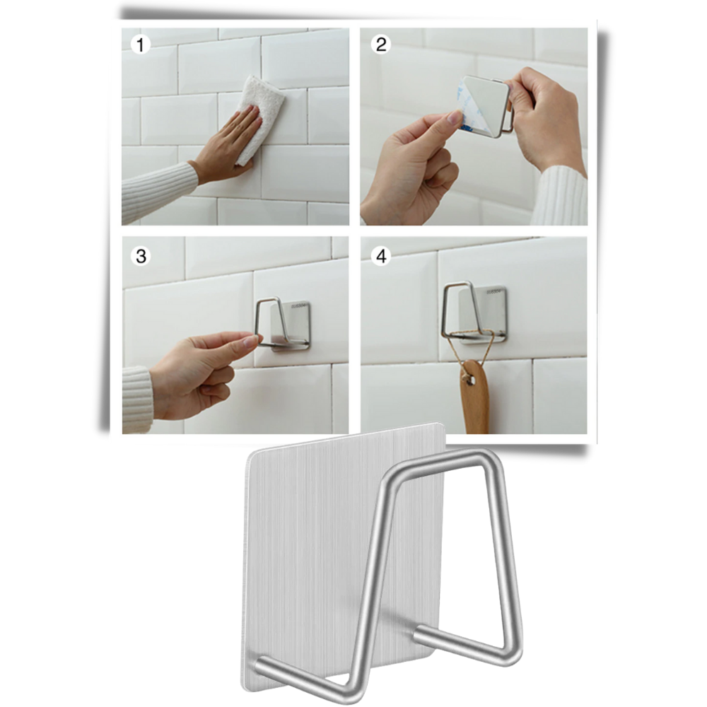 Lot de 2 porte-éponge en acier inoxydable - Ozerty