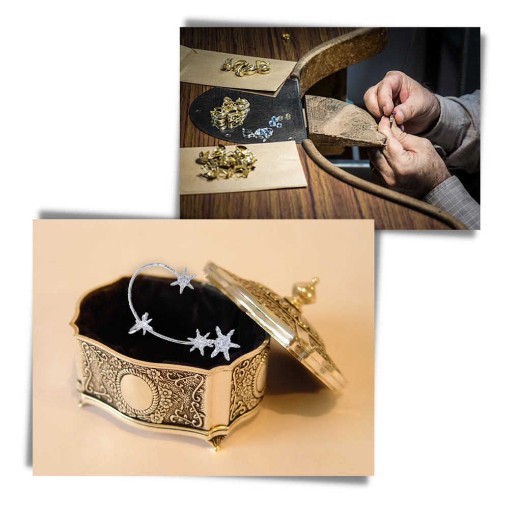 Paire de boucles d'oreilles à la mode à clip en zircone  - Ozerty