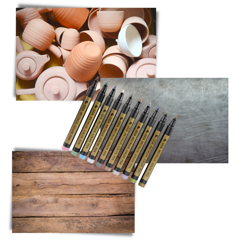 Lot de 10 marqueurs de couleurs métalliques - Ozerty