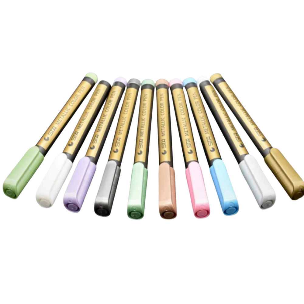 Lot de 10 marqueurs de couleurs métalliques - Ozerty