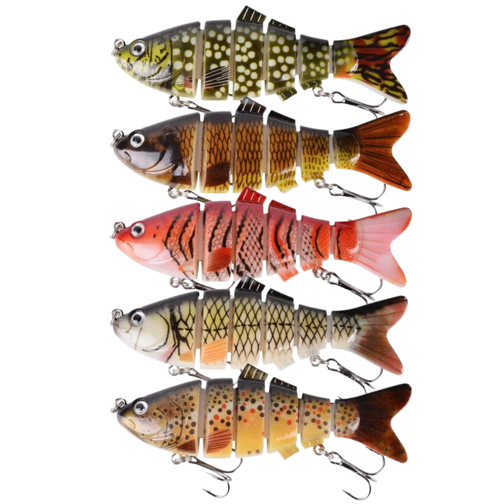 Lot de leurres de pêche artificiels Wobbler -5 pièces/   - Ozerty