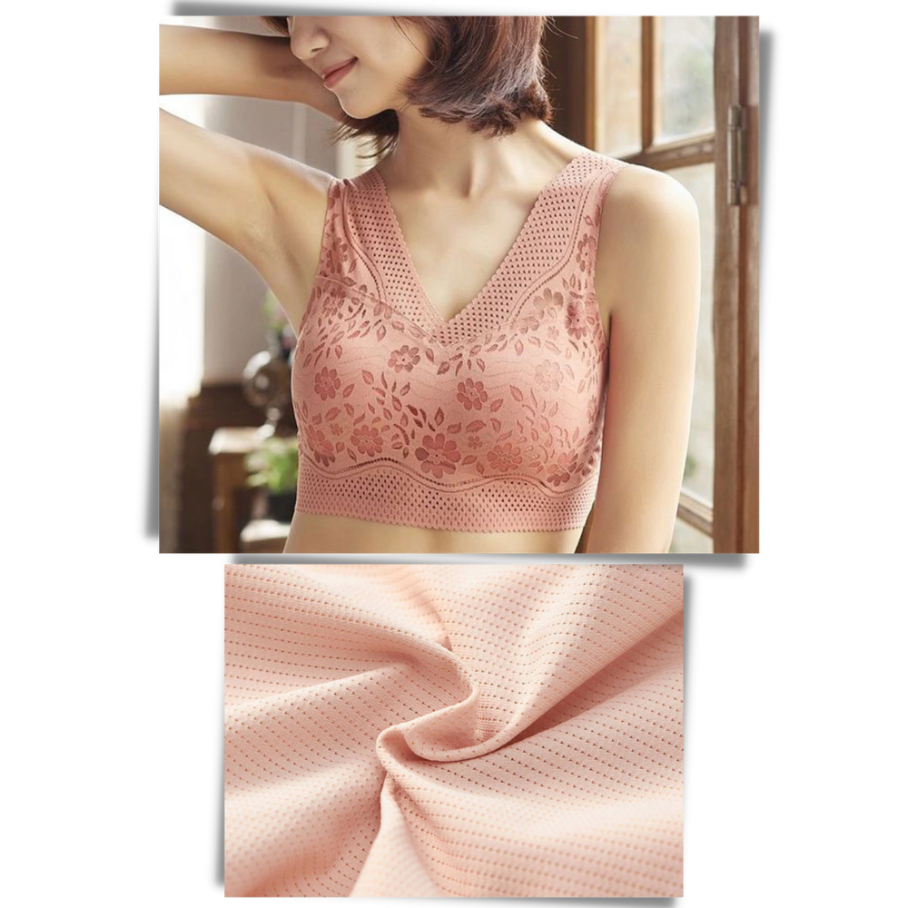 Soutien-gorge en dentelle respirant et sans couture - Ozerty