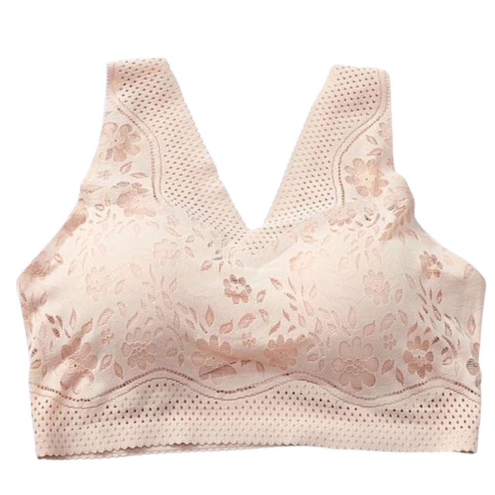 Soutien-gorge en dentelle respirant et sans couture -Rose/Xl - Ozerty