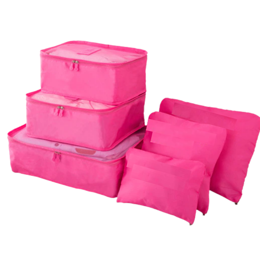 Lot de 6 petits sacs de voyage pour valise -Rose rouge/   - Ozerty