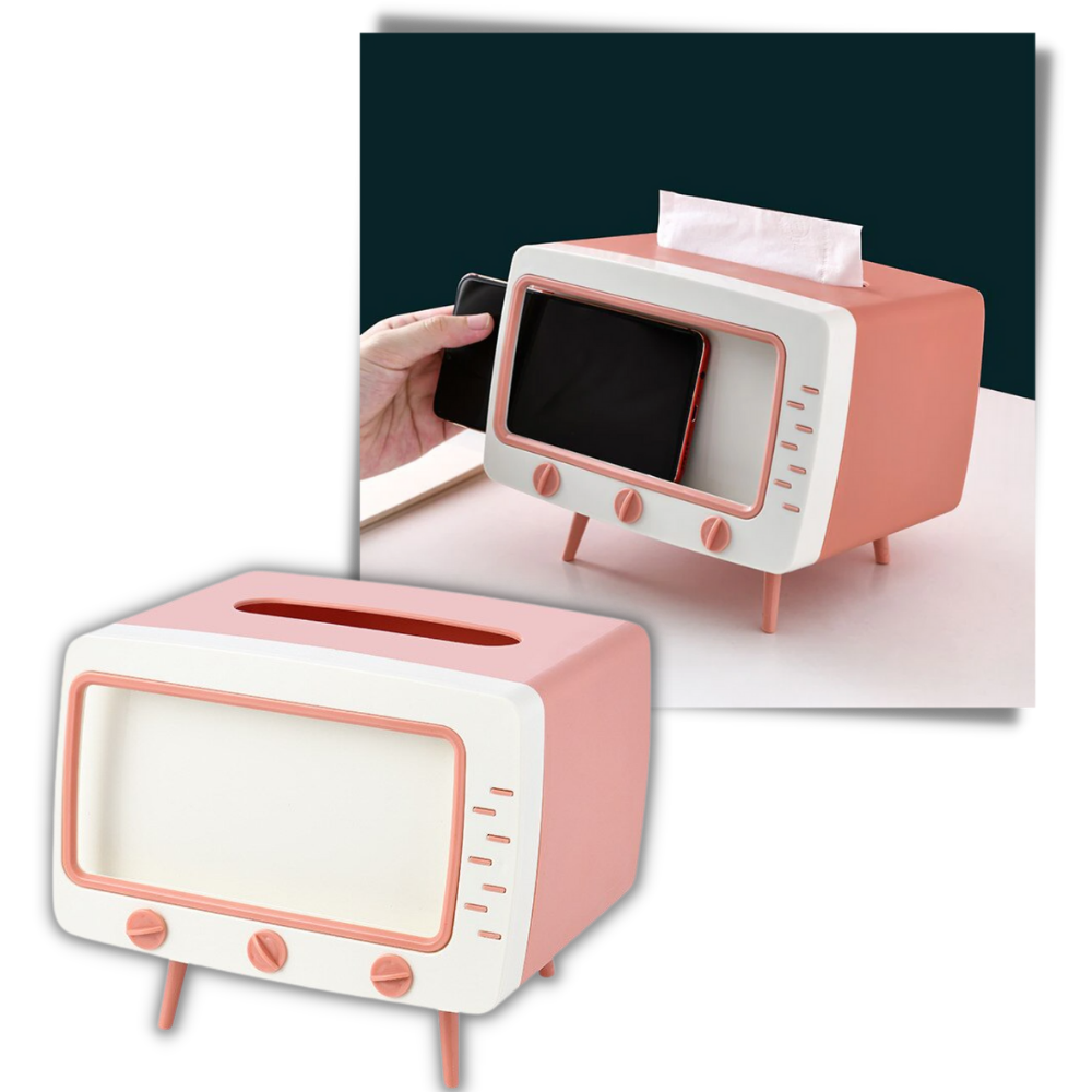 Distributeur de mouchoirs avec support pour téléphone - Ozerty