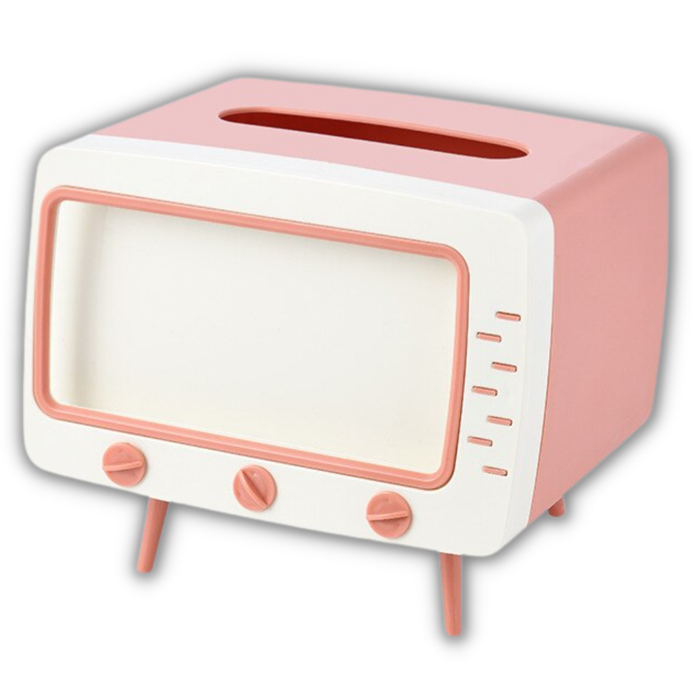 Distributeur de mouchoirs avec support pour téléphone -Rose/ - Ozerty