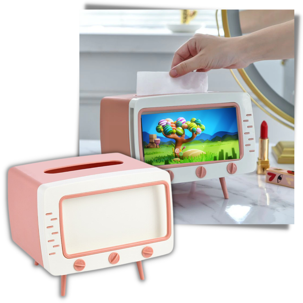 Distributeur de mouchoirs avec support pour téléphone - Ozerty