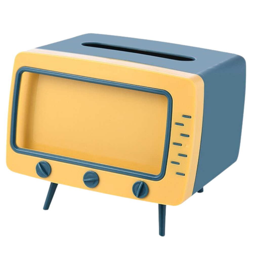 Distributeur de mouchoirs avec support pour téléphone -Jaune/ - Ozerty