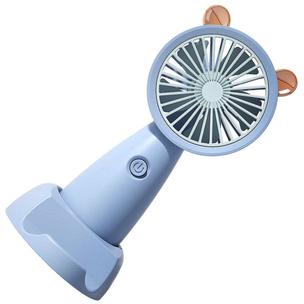 Mini ventilateur USB avec support pour téléphone -Bleu/   - Ozerty