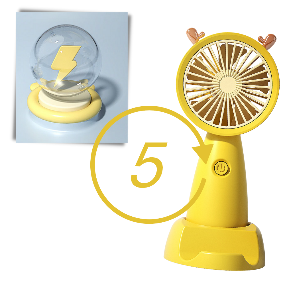 Mini ventilateur USB avec support pour téléphone - Ozerty