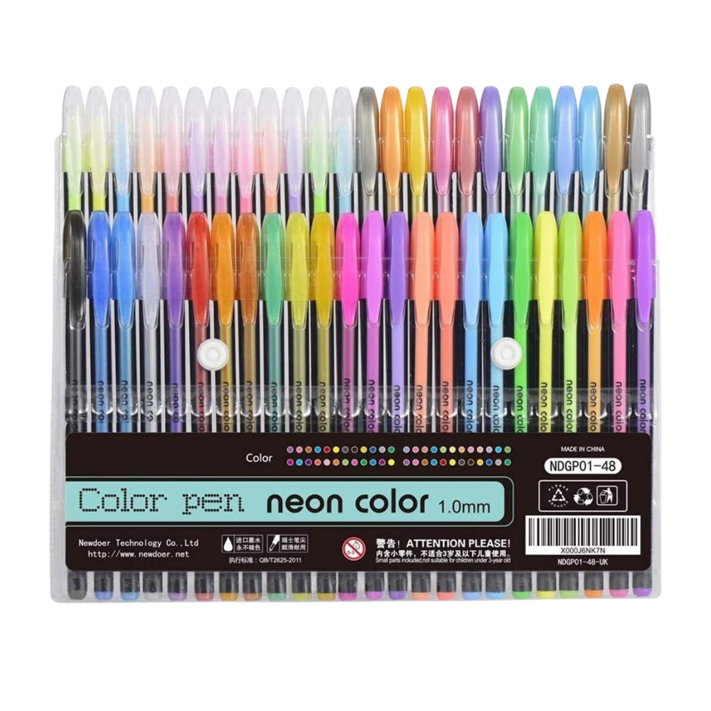 Set de 48 stylos gel pailletés - Ozerty